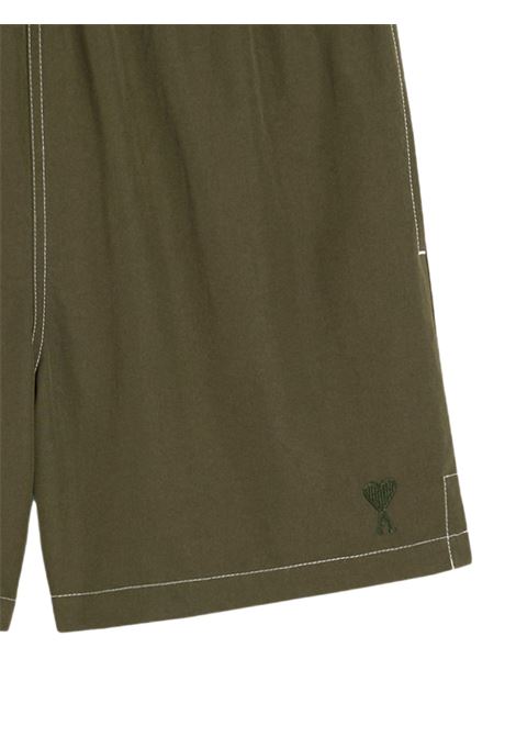 Green contrast-stitching swim shorts Ami paris - men AMI PARIS | HBW006PA0027376